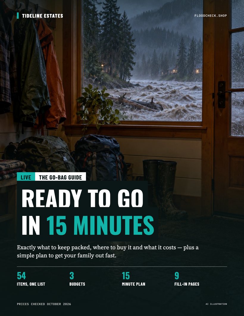 Cover of Ready to Go in 15 Minutes, The Go-Bag Guide